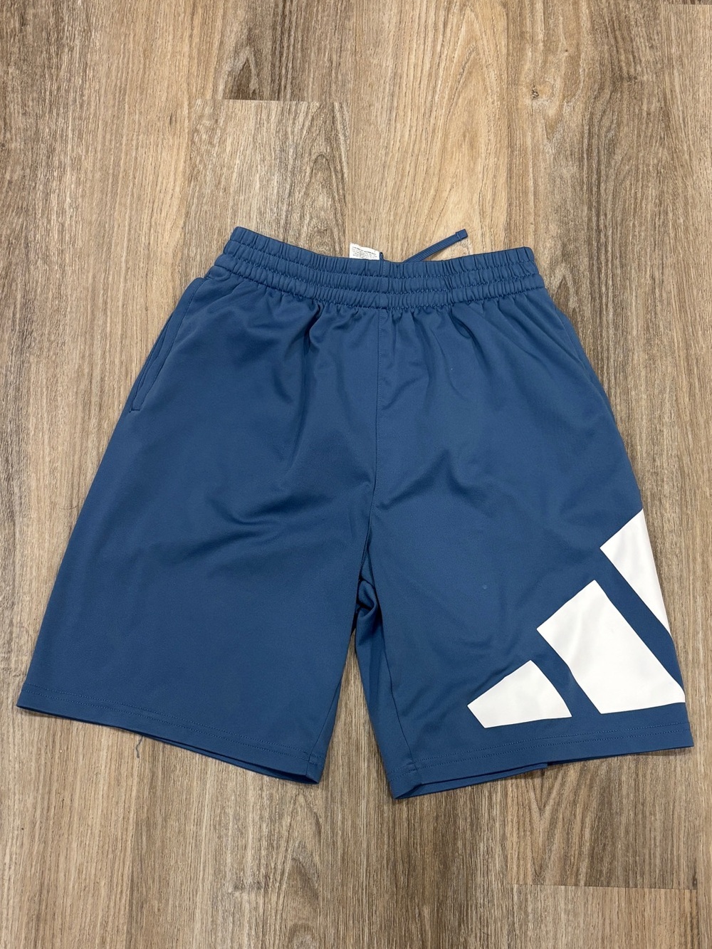 adidas Navy Blue Boys Training Shorts with Elastic Waist L